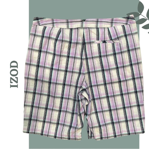 🛍️3/$40 IZOD Women’s Plaid Golf Athletic Shorts 11” Inseam size 12 - Picture 2 of 7